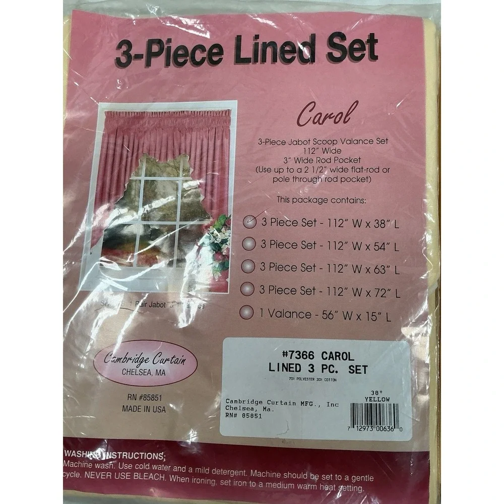 Lot Of 2 3 Piece Caroll Cambridge Curtain MFG #7366